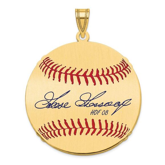 14K Gold Plated GOOSE Gossage Signature LG Enamel Baseball Pendant